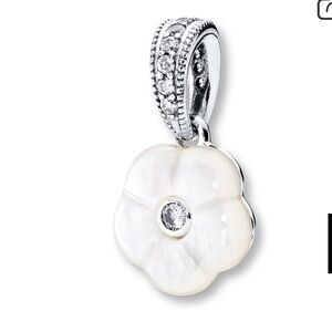 Pandora Silver and Cream Floral Pendant